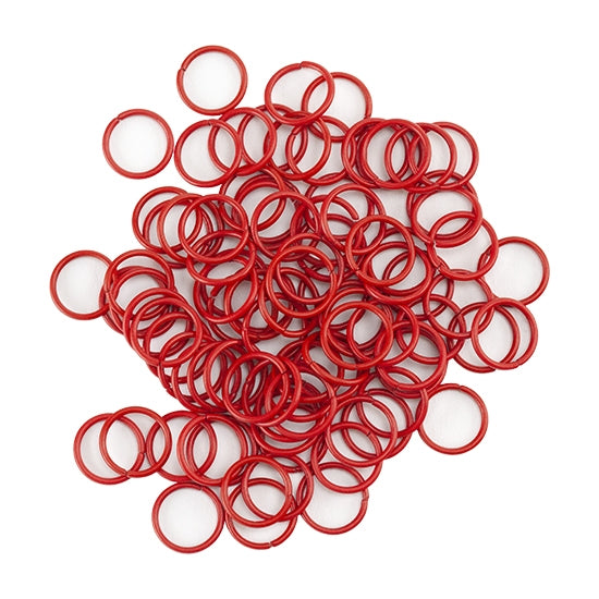 Colored Open Jump Rings - Red - Round 10mm 18 gauge - Pkg/50