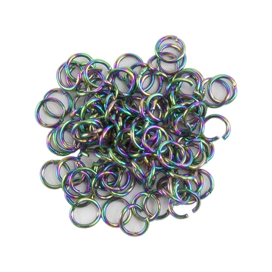 Colored Metal Open Jump Rings - Rainbow Color - Round 3.5mm 24 Gauge - Pkg/100