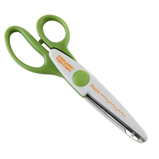 Fiskars Paper Edgers - Ripple with green handle