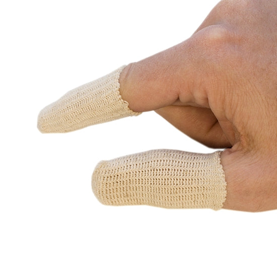 hand wearing 2 Cotton Finger Guards