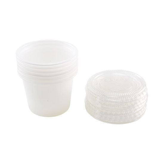 Plastic Cups with Caps - 1 oz - Pkg/6