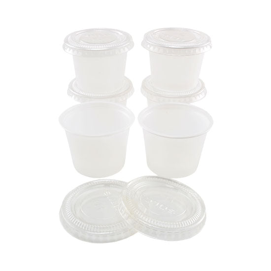 Plastic Cups with Caps - 1 oz - Pkg/6