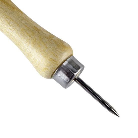 Deluxe Tool Steel Scribe Designed to fit the hand perfectly to assure accuracy and fatigue-free use. Features an American-made hardwood handle and a tempered tool steel point which may be resharpened