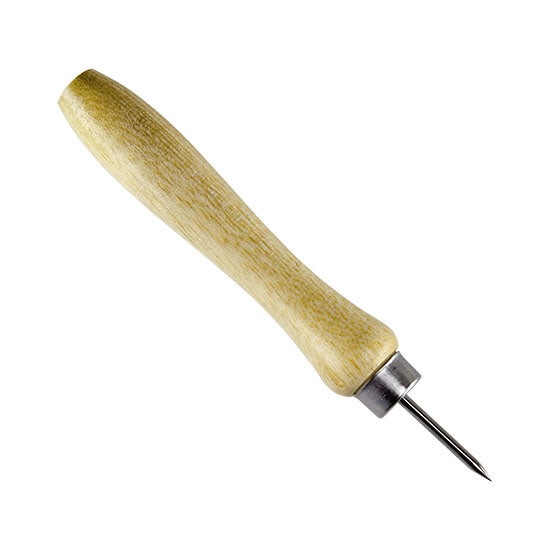 Deluxe Tool Steel Scribe Designed to fit the hand perfectly to assure accuracy and fatigue-free use. Features an American-made hardwood handle and a tempered tool steel point which may be resharpened