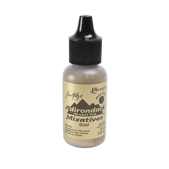 Bottle of Tim Holtz® Adirondack® Alcohol Ink Metallic Mixatives - Gold