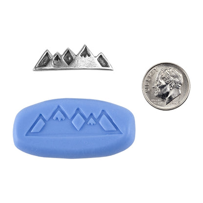 Ready Mold - Mountain View  Blue Ready Mold, Silver Sample with Dime
