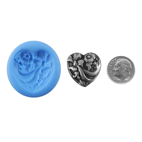 Ready Mold - Romance  Blue Ready Mold, Silver Sample with Dime