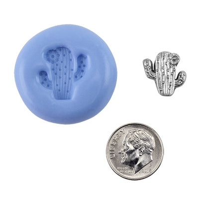 Ready Mold - Cactus Blossom  Blue Ready Mold, Silver Sample with Dime