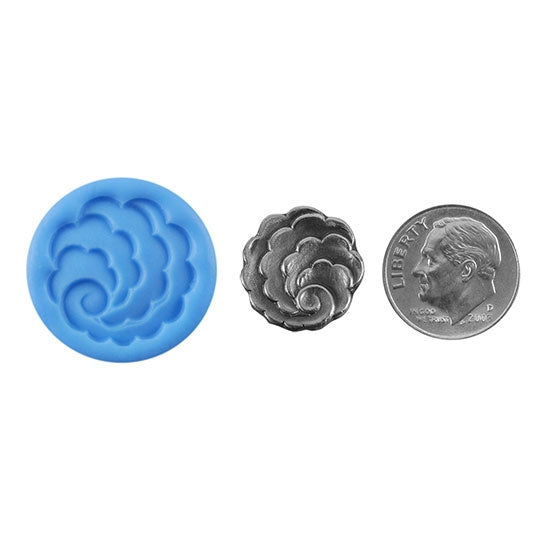 Ready Mold - Clumsy Cumulus  Blue Ready Mold, Silver Sample with Dime