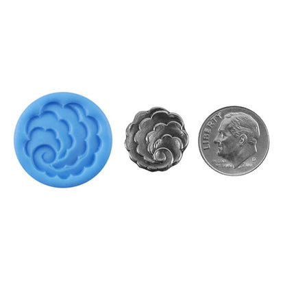 Ready Mold - Clumsy Cumulus  Blue Ready Mold, Silver Sample with Dime