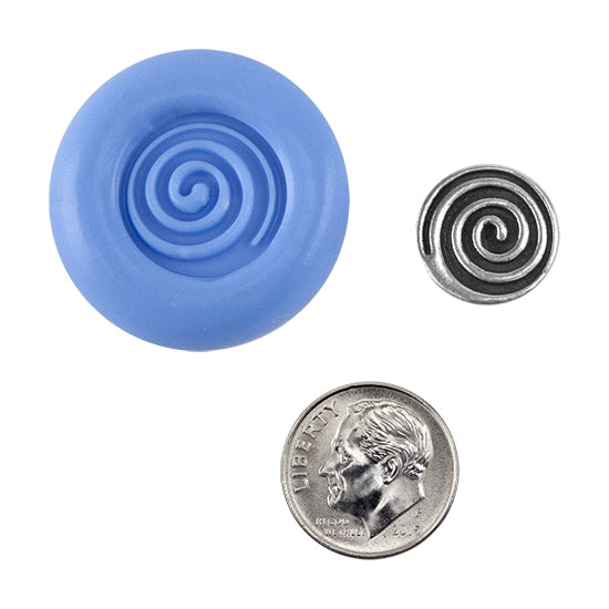 Ready Mold - Hypnotic  Blue Ready Mold, Silver Sample with Dime