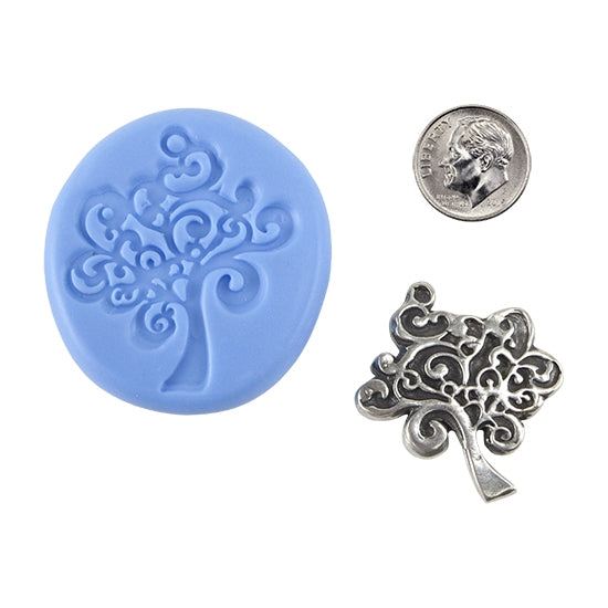 Ready Mold - Willow  Blue Ready Mold, Silver Sample with Dime