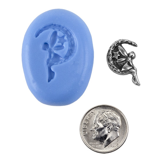 Ready Mold - Moon Fairy  Blue Ready Mold, Silver Sample with Dime