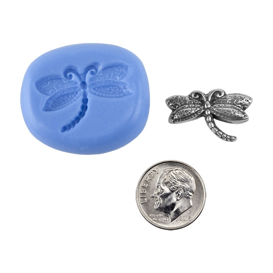 Ready Mold - Dragonfly Dreams  Blue Ready Mold, Silver Sample with Dime