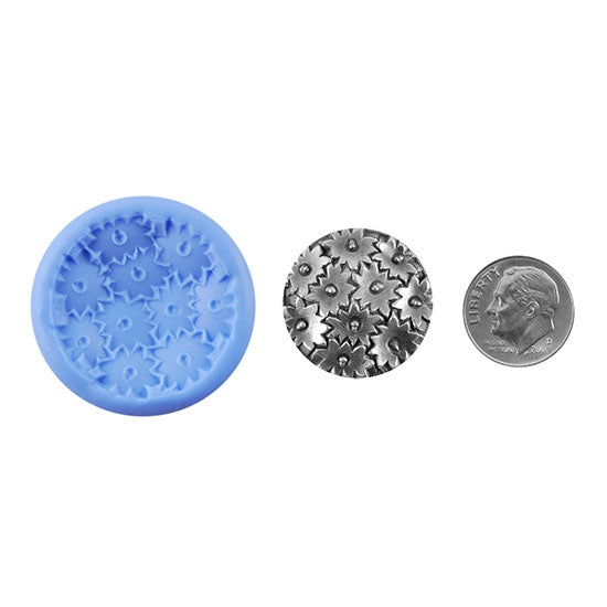 Ready Mold - Wooly Thyme Large  Blue Ready Mold, Silver Sample with Dime