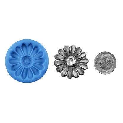 Ready Mold - Mexican Sunflower  Blue Ready Mold, Silver Sample with Dime