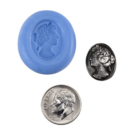 Ready Mold - Helena  Blue Ready Mold, Silver Sample with Dime