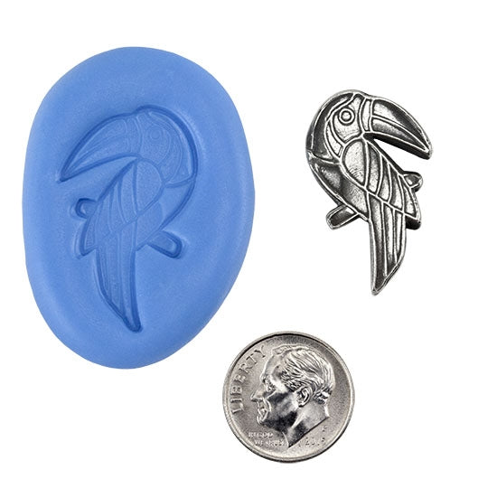 Ready Mold - Toucan Play this Game  Blue Ready Mold, Silver Sample with Dime