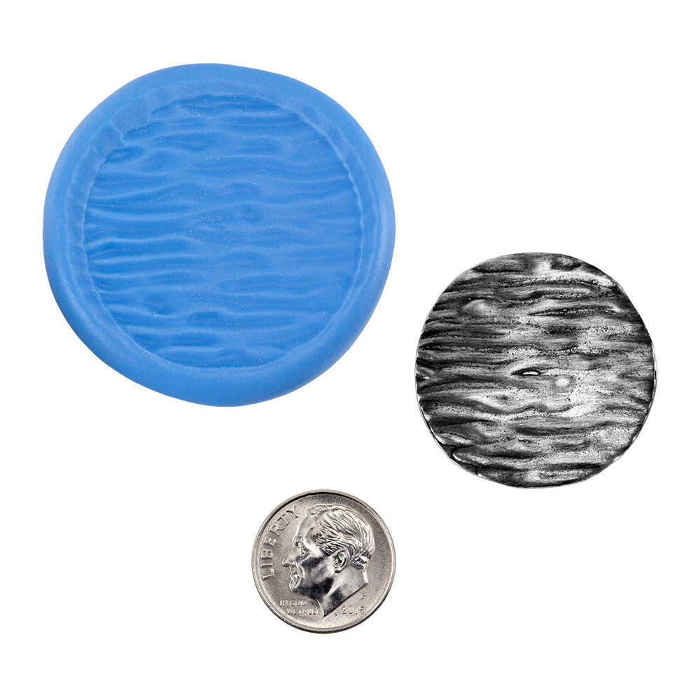 Ready Mold - Reflections  Blue Ready Mold, Silver Sample with Dime