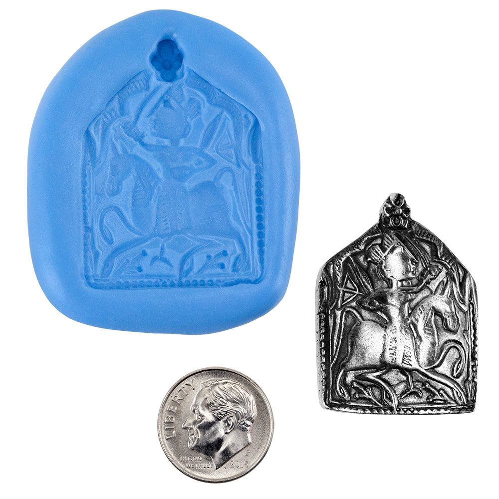 Ready Mold - Battle Charge  Blue Mold, Silver Sample with Dime