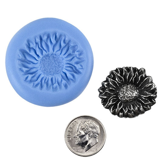 Ready Mold - Petal Pusher  Blue Ready Mold, Silver Sample with Dime