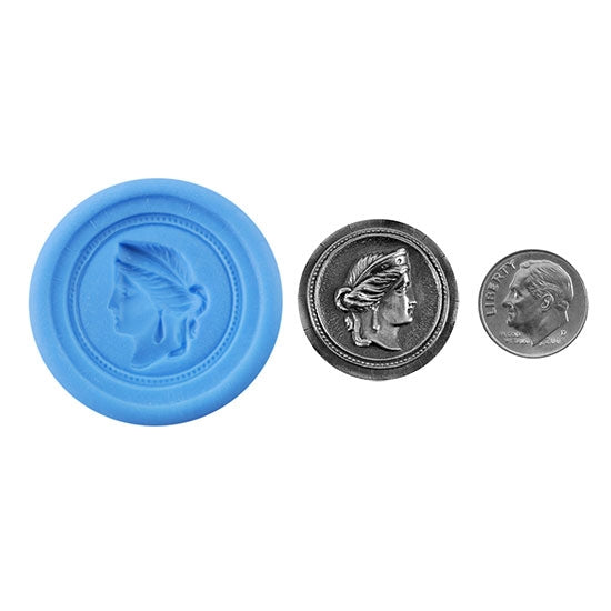 Ready Mold - Royal  Blue Ready Mold, Silver Sample with Dime