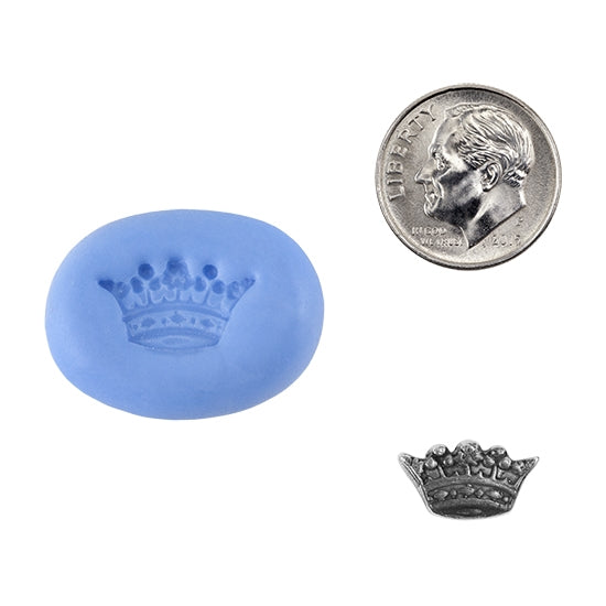 Ready Mold - Royal Crown  Blue Ready Mold, Silver Sample with Dime