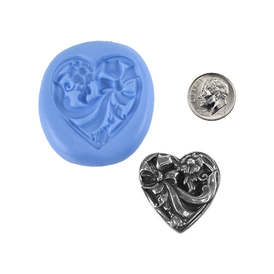 Ready Mold - Gift of Love  Blue Ready Mold, Silver Sample with Dime