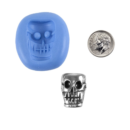 Ready Mold - Day of the Dead  Blue Ready Mold, Silver Sample with Dime