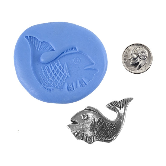 Ready Mold - Moby Dick  Blue Ready Mold, Silver Sample with Dime