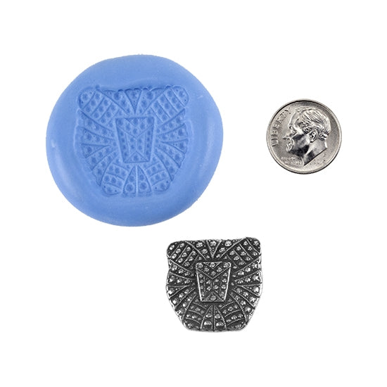 Ready Mold - Grandma's Purse  Blue Ready Mold, Silver Sample with Dime