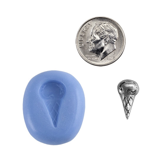 Ready Mold - Cone Please  Blue Ready Mold, Silver Sample with Dime