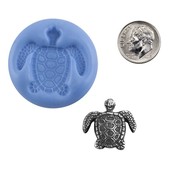 Ready Mold - Out to Sea  Blue Ready Mold, Silver Sample with Dime