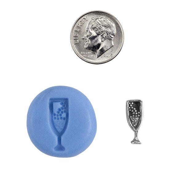 Ready Mold - Cheers  Blue Ready Mold, Silver Sample with Dime