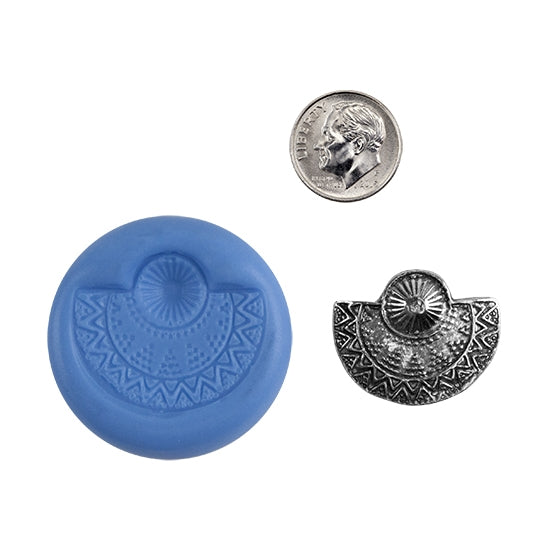 Ready Mold - Native Drop  Blue Ready Mold, Silver Sample with Dime