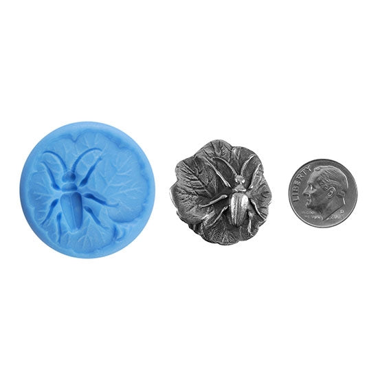 Ready Mold - Garden Bug  Blue Ready Mold, Silver Sample with Dime