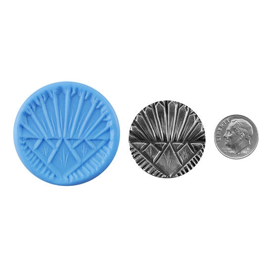 Ready Mold - Indian Sunrise  Blue Ready Mold, Silver Sample with Dime