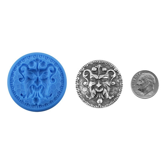 Ready Mold - Gargoyle  Blue Ready Mold, Silver Sample with Dime