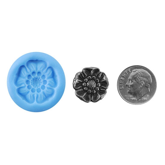 Ready Mold - Wild Rose  Blue Ready Mold, Silver Sample with Dime