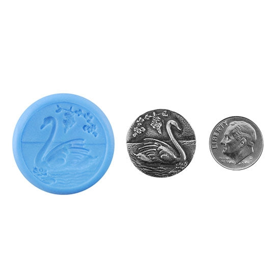 Ready Mold - White Swan  Blue Ready Mold, Silver Sample with Dime