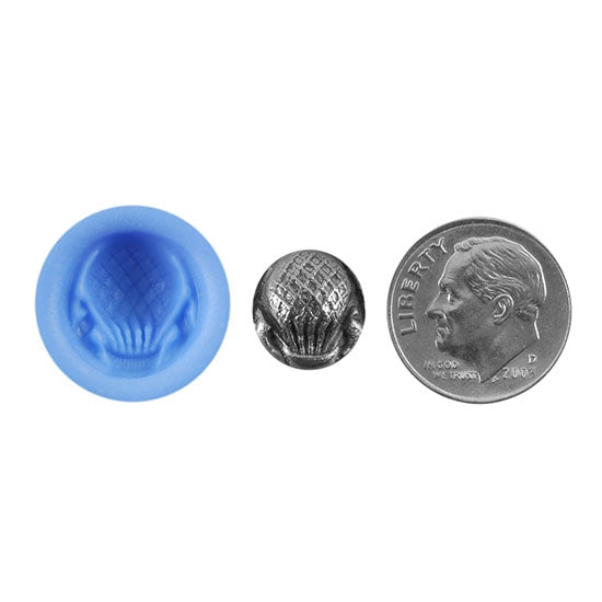 Ready Mold - Escape  Blue Ready Mold, Silver Sample with Dime