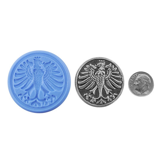 Ready Mold - Bundesadler  Blue Ready Mold, Silver Sample with Dime