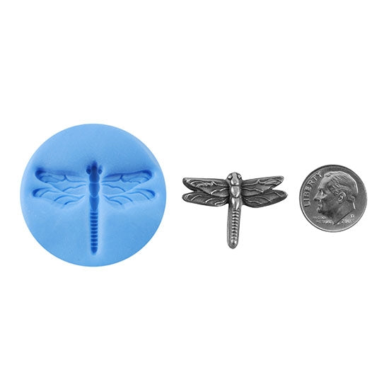 Ready Mold - Dreamy Dragonfly  Blue Ready Mold, Silver Sample with Dime