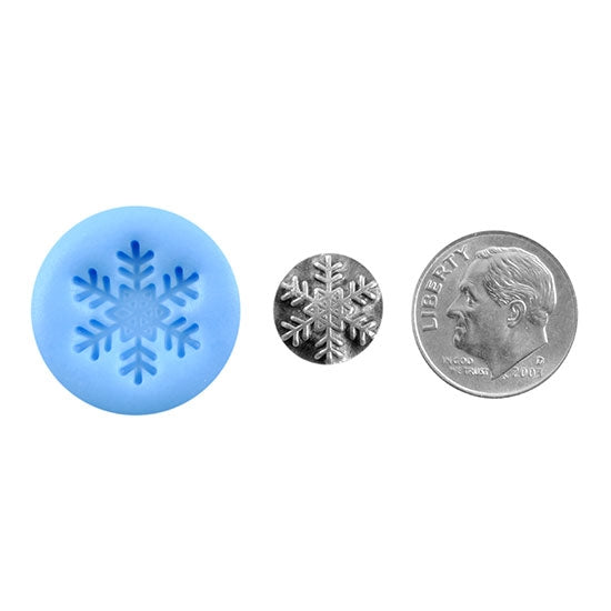 Ready Mold - Touch of Snow  Blue Ready Mold, Silver Sample with Dime