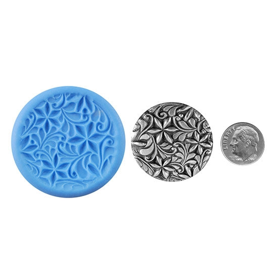 Ready Mold - Enchanted Garden  Blue Ready Mold, Silver Sample with Dime