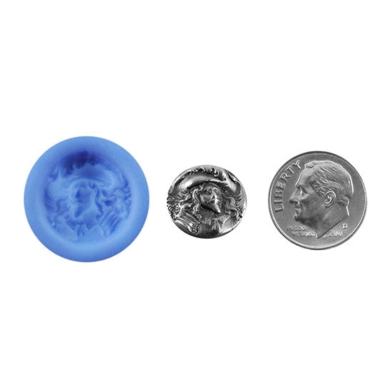 Ready Mold - Captain  Blue Ready Mold, Silver Sample with Dime