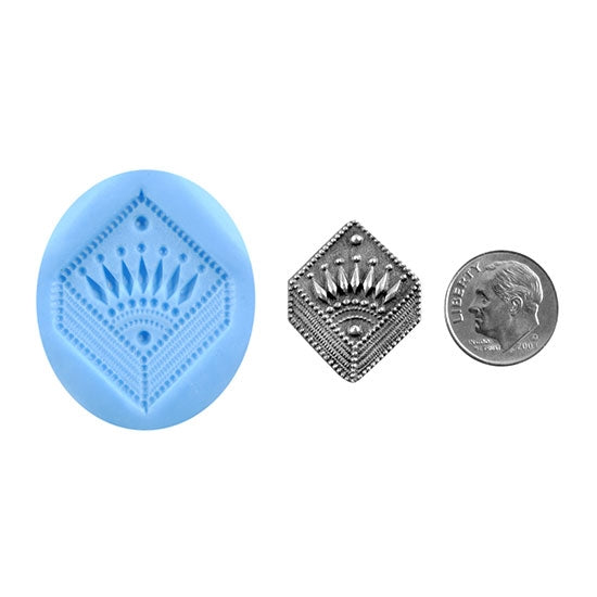 Ready Mold - Jester's Box  Blue Ready Mold, Silver Sample with Dime