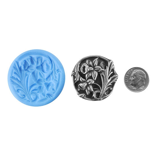 Ready Mold - Daffodil Duo  Blue Ready Mold, Silver Sample with Dime