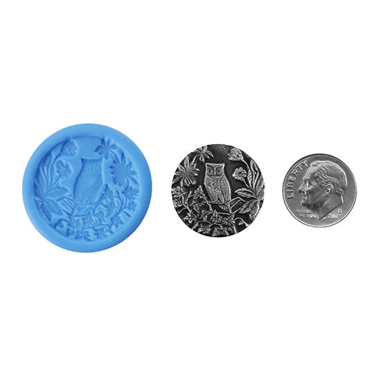 Ready Mold - Life's a Hoot  Blue Ready Mold, Silver Sample with Dime