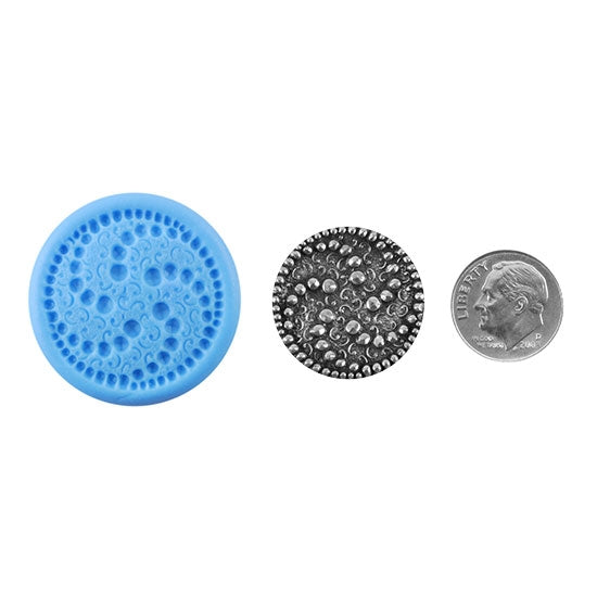 Ready Mold - Celestial  Blue Ready Mold, Silver Sample with Dime